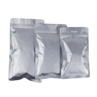 Hotsale खाद्य ग्रेड पुनः बंद करने योग्य प्लास्टिक सीलिंग ज़िप सिल्वर पाउच Mylar ज़िप लॉक पैकेजिंग मुद्रण कस्टम एल्यूमीनियम बैग
