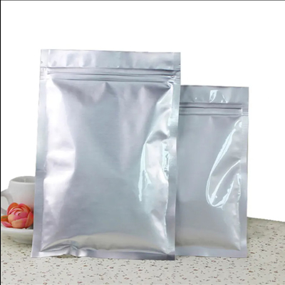 Hotsale खाद्य ग्रेड पुनः बंद करने योग्य प्लास्टिक सीलिंग ज़िप सिल्वर पाउच Mylar ज़िप लॉक पैकेजिंग मुद्रण कस्टम एल्यूमीनियम बैग
