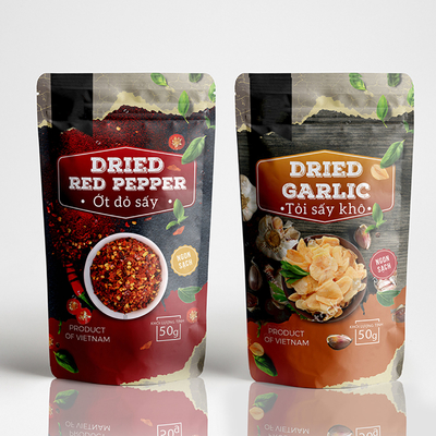 मसाला पैकेजिंग बैग प्लास्टिक पैकेजिंग मसालेदार पेपरिका खाद्य पैकेजिंग बैग सील ज़िपर स्टैंड अप बैग