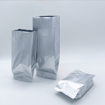 थोक नमी-प्रूफ पीई एल्यूमीनियम पाउडर बैग लेमिनेटेड हीट सील साइड गसेट वैक्यूम पाउच एल्यूमीनियम फॉयल फॉर स्टोरेज