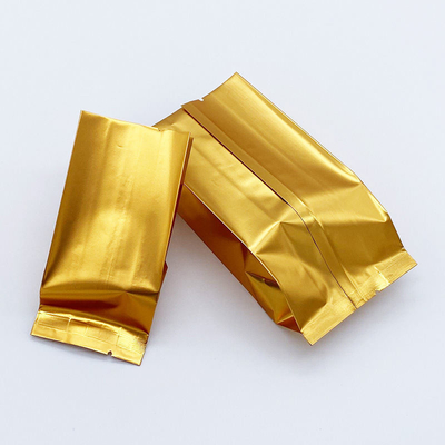 कस्टम लोगो साइड गसेट फ्लैट बॉटम स्टैंड अप पाउच एल्यूमिनियम फॉयल टी बैग हीट सील के साथ CPP और PE प्लास्टिक खाद्य पैकेजिंग