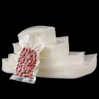 थोक BPA-मुक्त पारदर्शी पॉलिएस्टर फिल्म प्लास्टिक बैग खाद्य ग्रेड वैक्यूम बैग, ग्रेव्योर प्रिंटिंग सतह के साथ, मांस पैकेजिंग के लिए