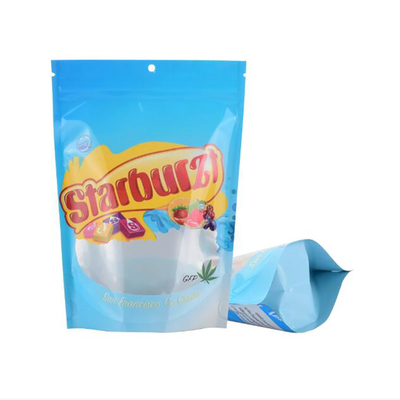खाद्य पैकिंग के लिए MOQ 100 कस्टम मुद्रित स्टैंड अप प्लास्टिक ज़िपलॉक पाउच: