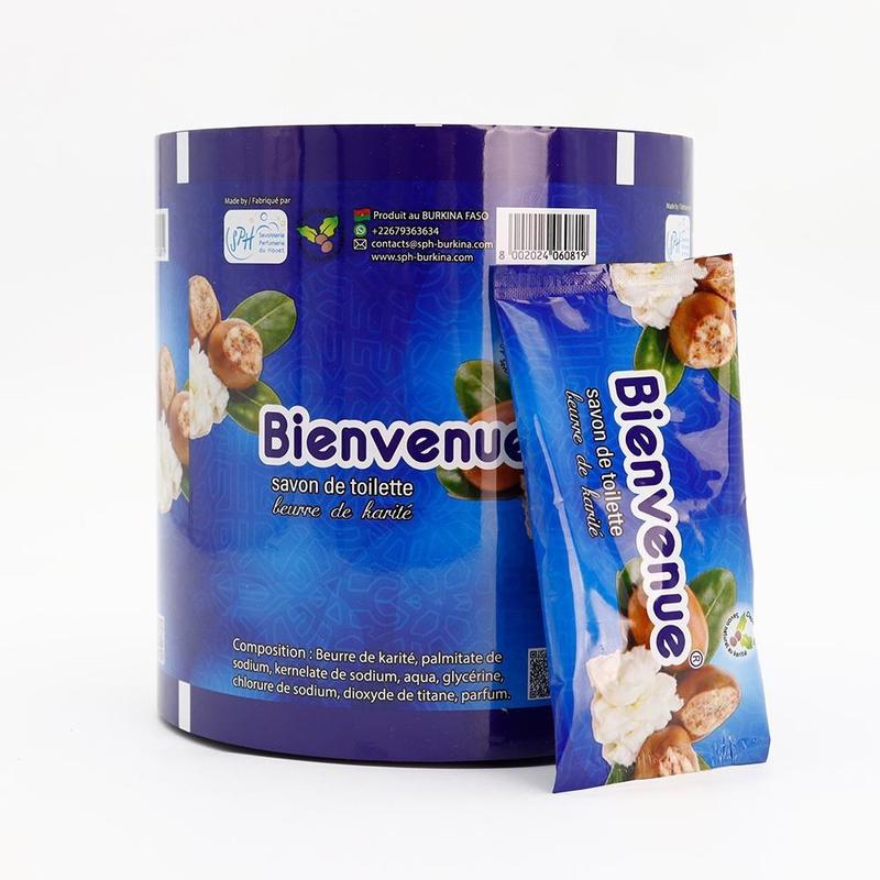 गर्म बिक्री कस्टम मुद्रित टुकड़े टुकड़े में खाद्य ग्रेड प्लास्टिक रोल फिल्म साबुन लपेटने के लिए लचीला पैकेजिंग